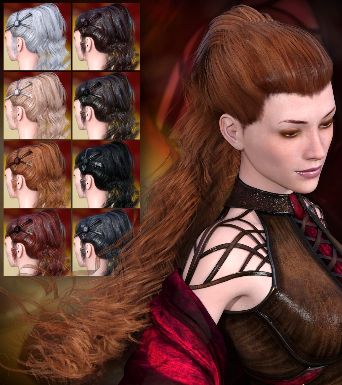 Teardrop Hair for Genesis 3 and 8 Female(s) by: ArkiShox-Design, 3D Models by Daz 3D