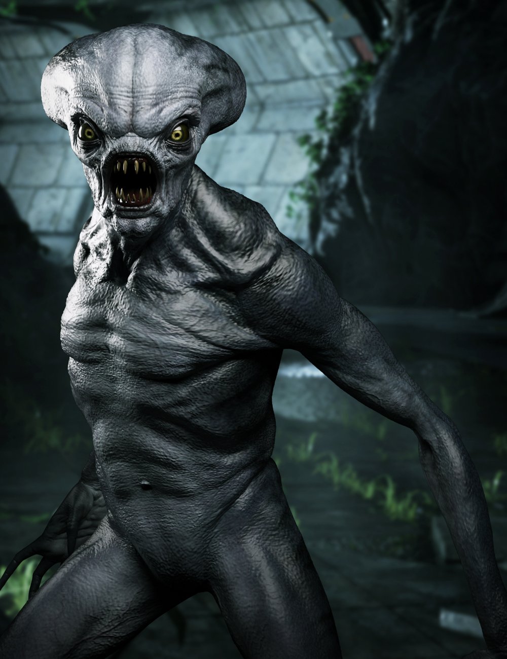 Crypto Alien HD for Genesis 8 Male by: Josh Crockett, 3D Models by Daz 3D