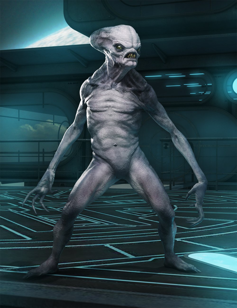 Crypto Alien HD for Genesis 8 Male by: Josh Crockett, 3D Models by Daz 3D