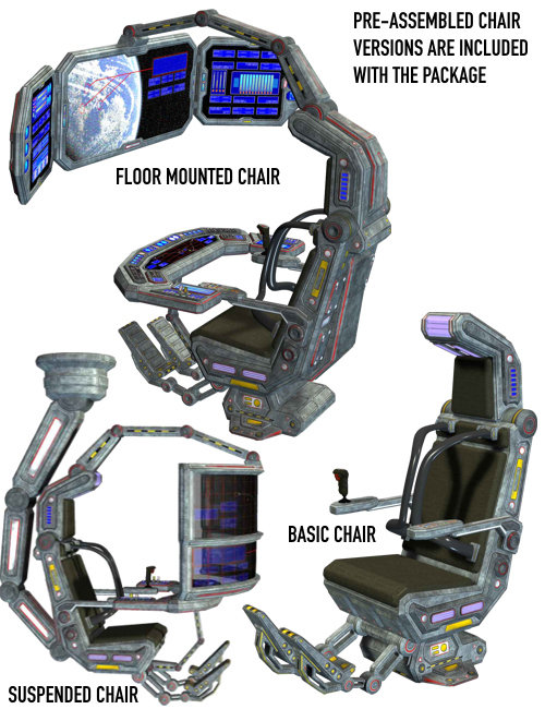 Modular Command Chair by: , 3D Models by Daz 3D
