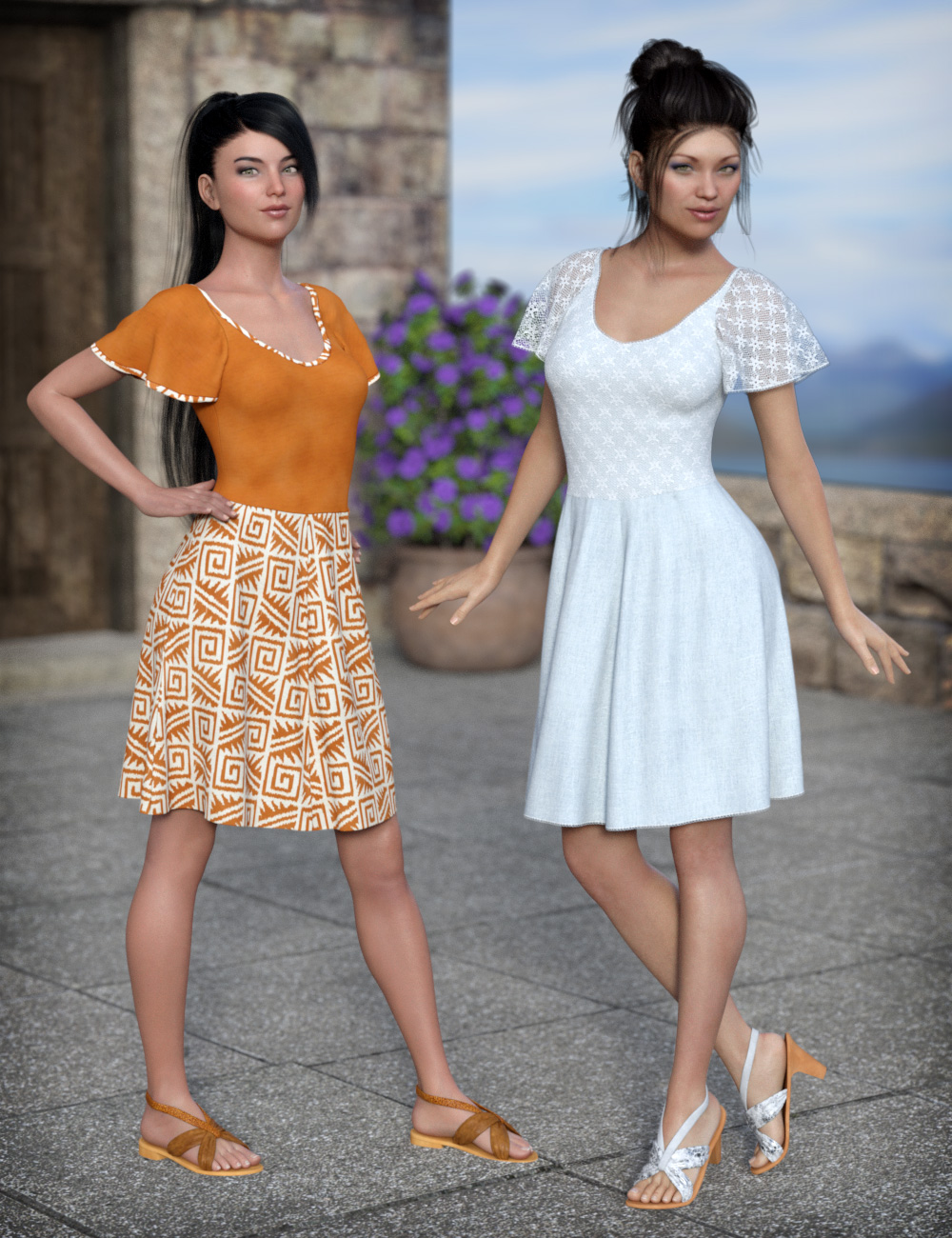 dForce Summer Dream Addon Textures by: esha, 3D Models by Daz 3D