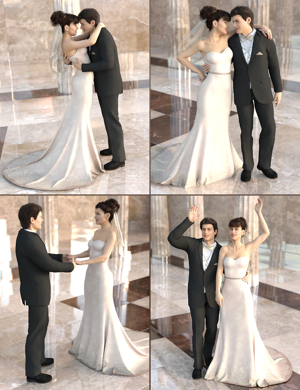 Wedding Photo Shoot Poses for Genesis 8 Male(s) and Female(s) by: Devon, 3D Models by Daz 3D