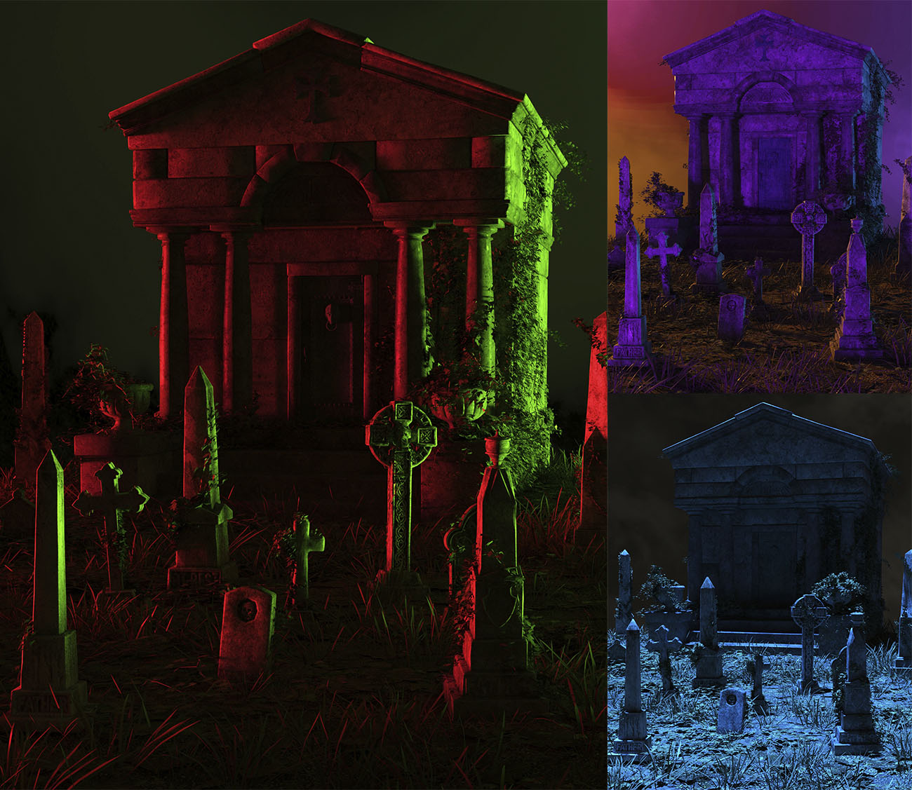 Spooky & Dramatic Lights Iray HDRIs by: Orestes Graphics, 3D Models by Daz 3D