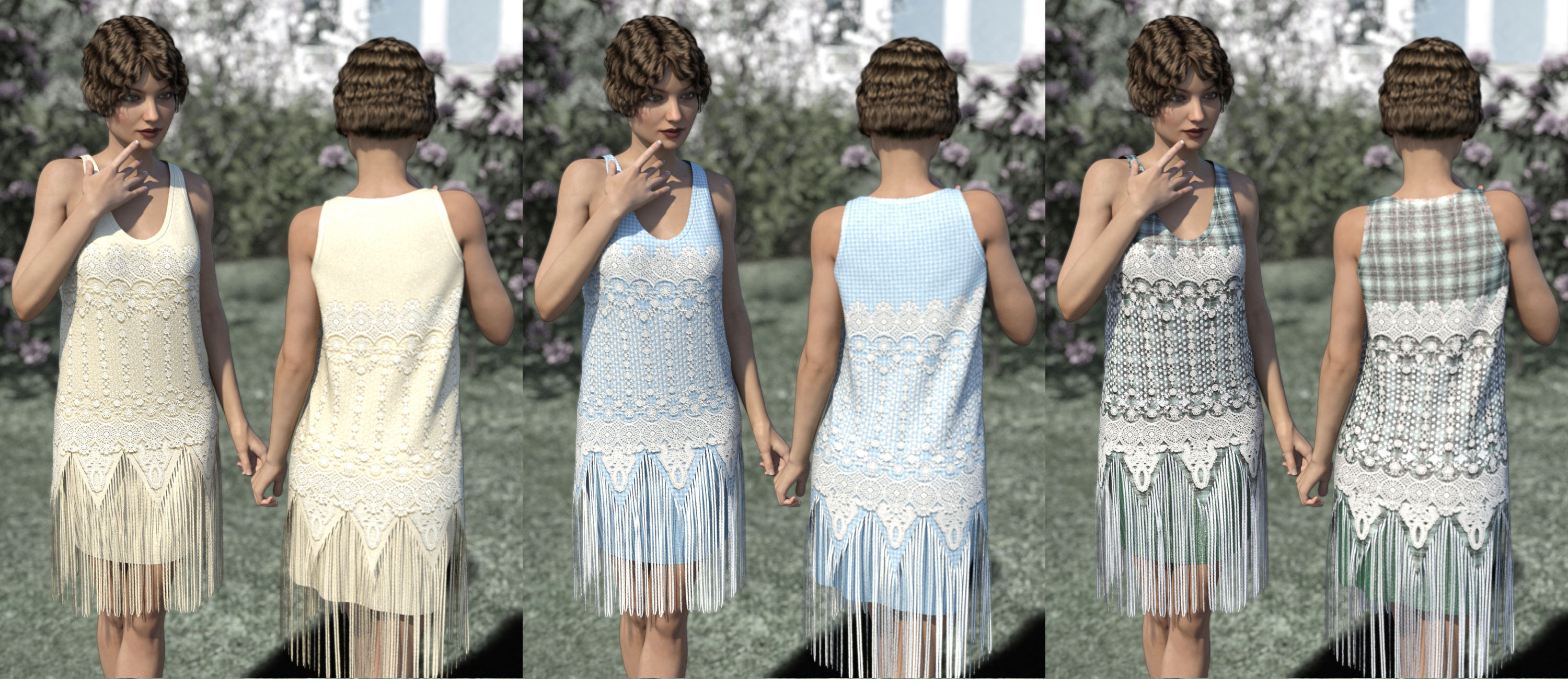 dForce Golden Era Textures for Vintage Style Flapper Dress 01 by: Aave Nainen, 3D Models by Daz 3D