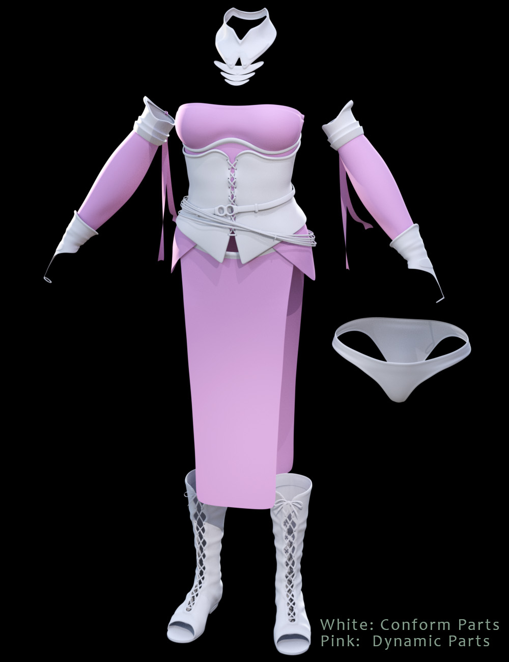 dForce Frey Healer Outfit for Genesis 3 Female(s) by: tentman, 3D Models by Daz 3D