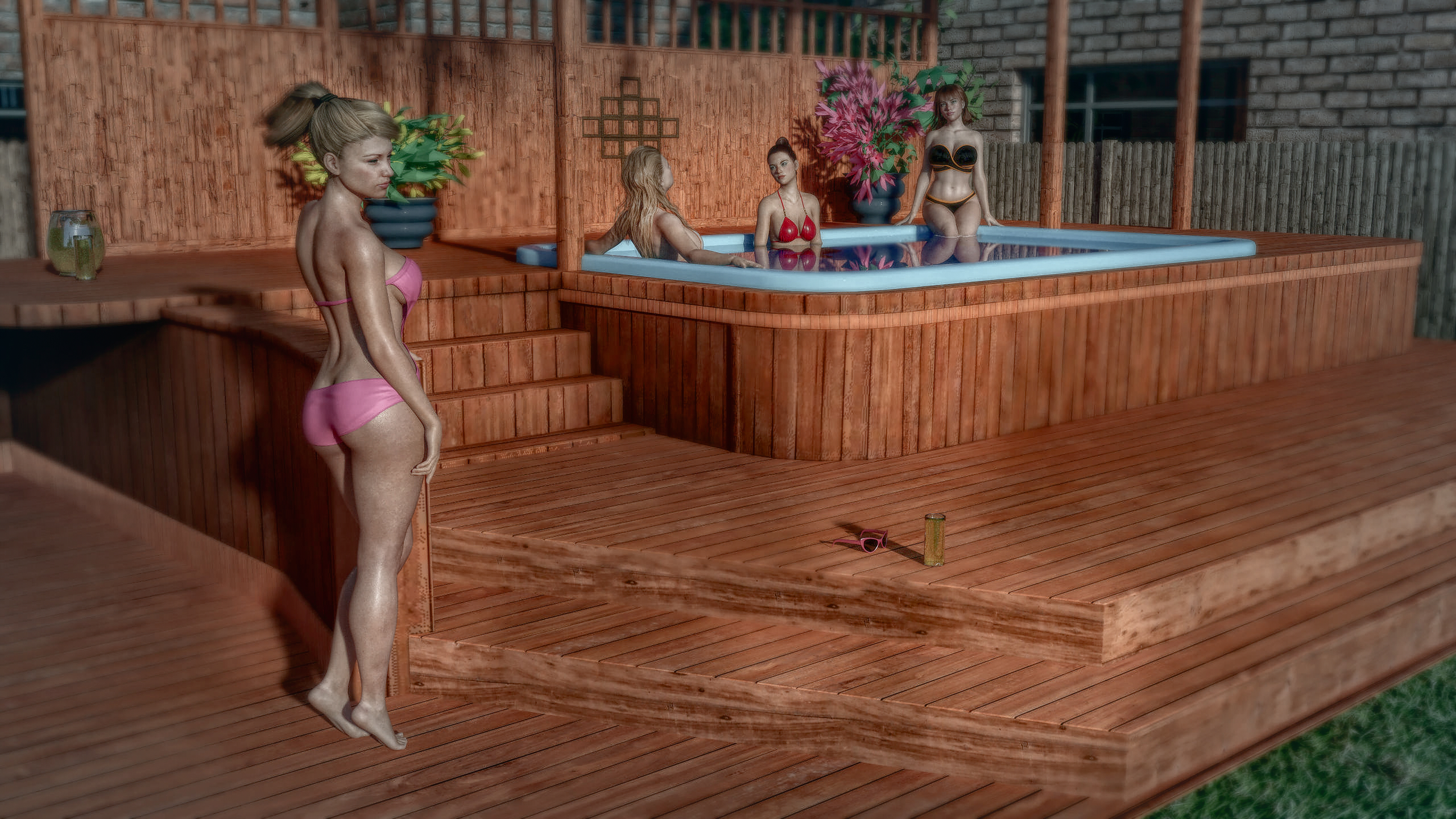 FG Jacuzzi Paradise Scene and Poses for Genesis 8 Female by: Fugazi1968, 3D Models by Daz 3D