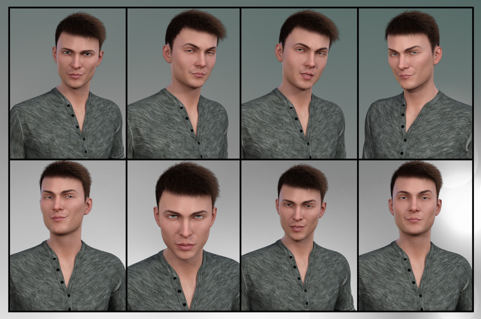 The Popular Guy - Dialable Expressions for Lucas 8 by: JWolf, 3D Models by Daz 3D