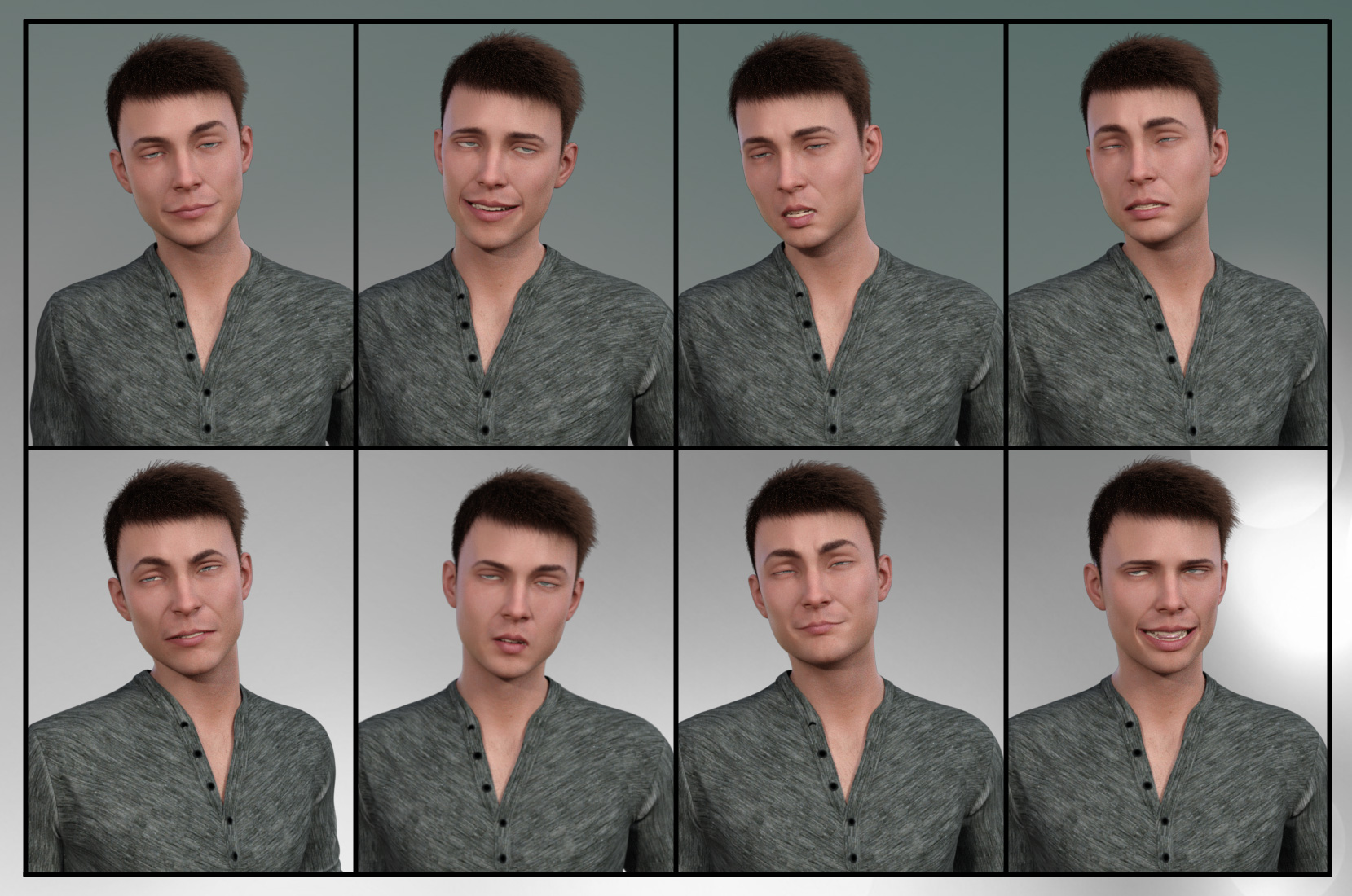 The Popular Guy - Dialable Expressions for Lucas 8 by: JWolf, 3D Models by Daz 3D