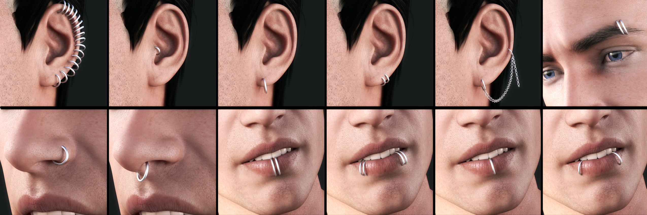Piercing Collection for Genesis 8 Male(s) Piercing Collection for Genesis 8 Male(s) by: Neikdian, 3D Models by Daz 3D