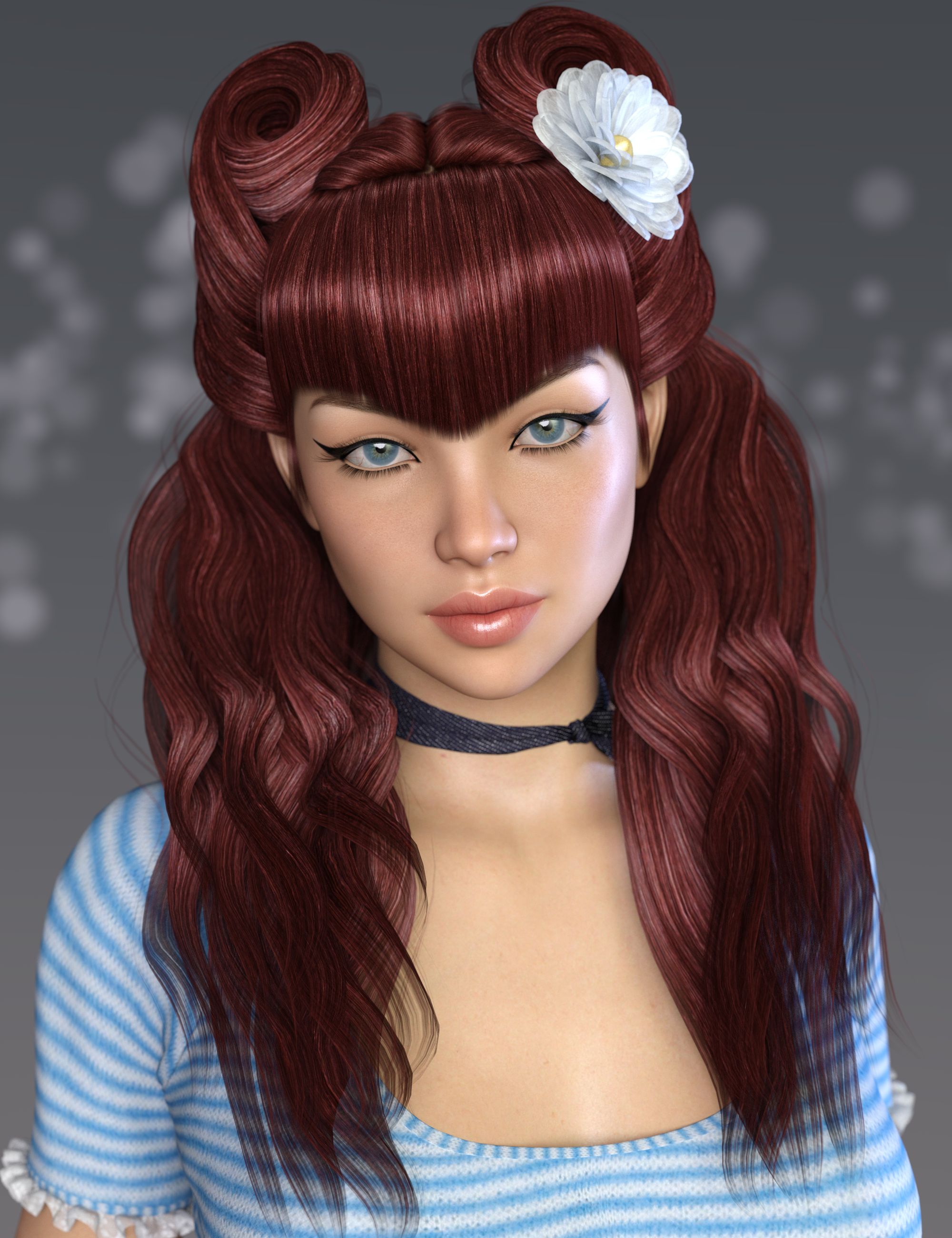Georgina Pin-Up Hair for Genesis 8 Female(s) by: Propschick, 3D Models by Daz 3D