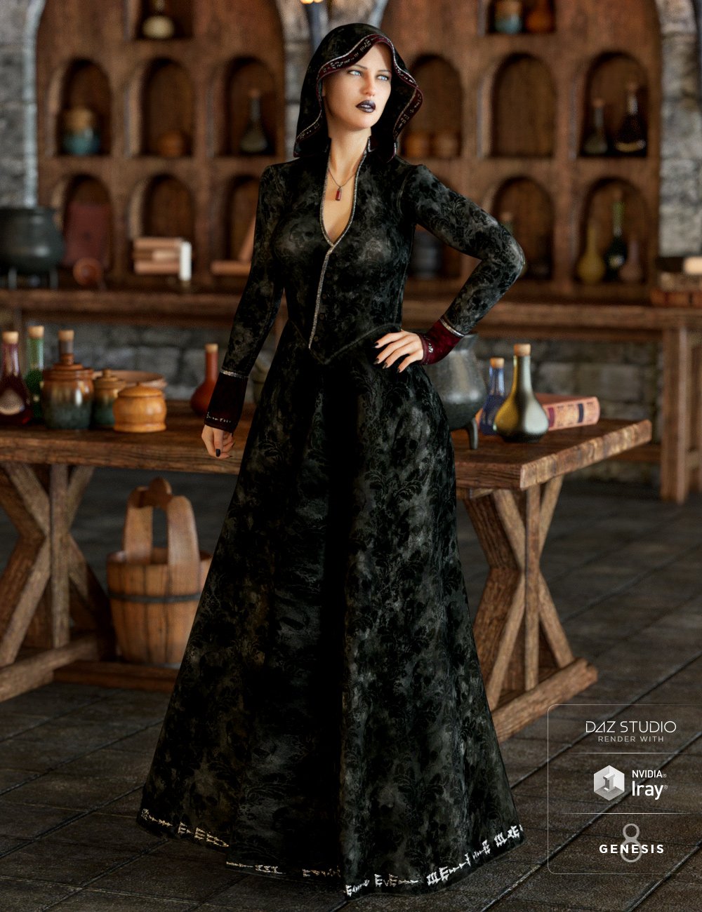 Sorceress Apprentice Outfit for Genesis 8 Female(s) by: ArienNikisatez, 3D Models by Daz 3D