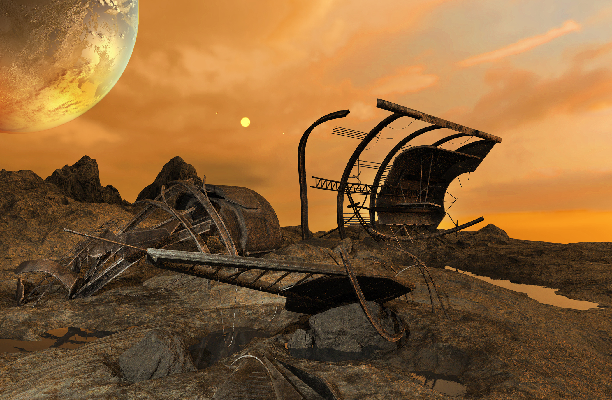 Space Wreckage by: The AntFarm, 3D Models by Daz 3D