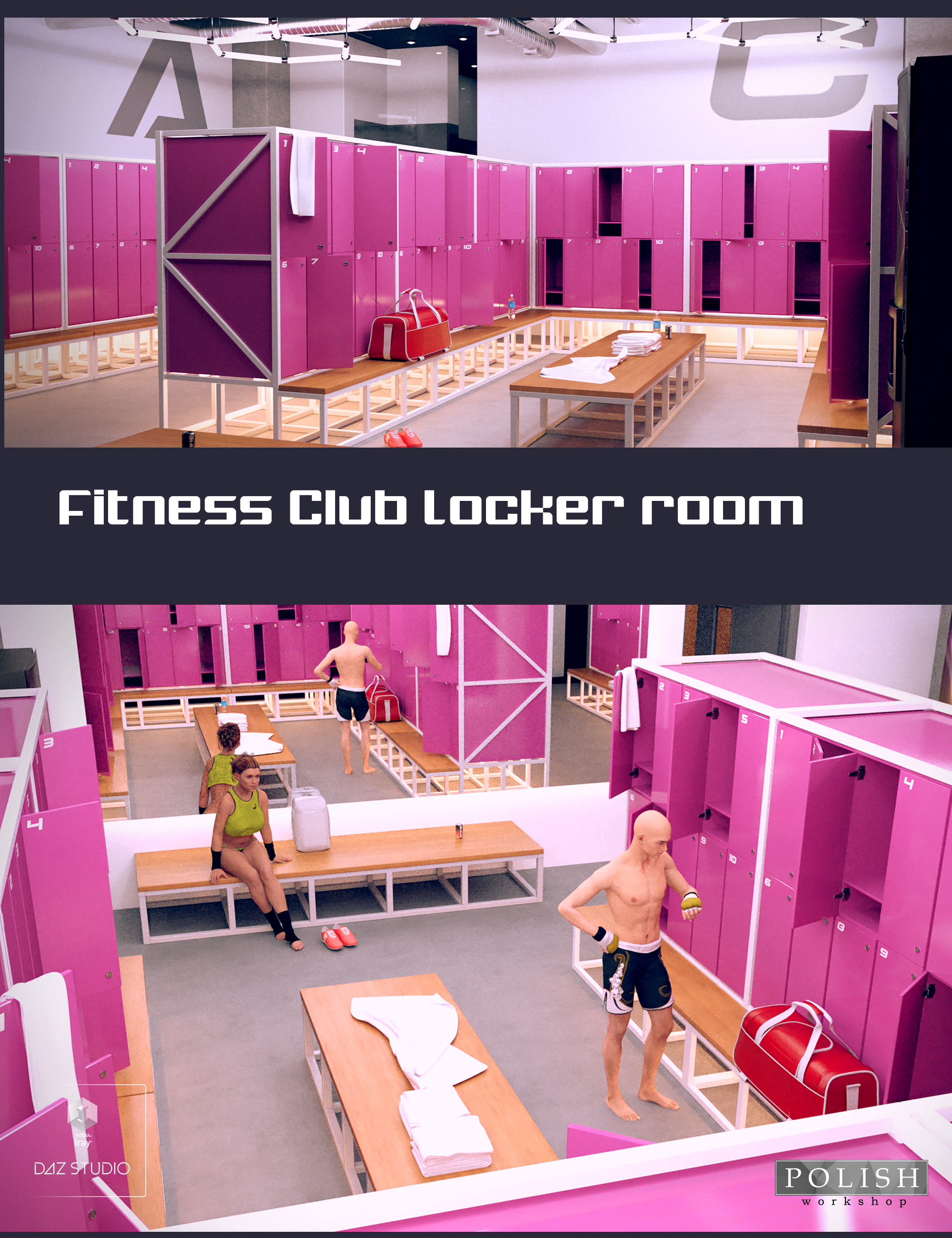 Fitness Club Locker Room by: Polish, 3D Models by Daz 3D