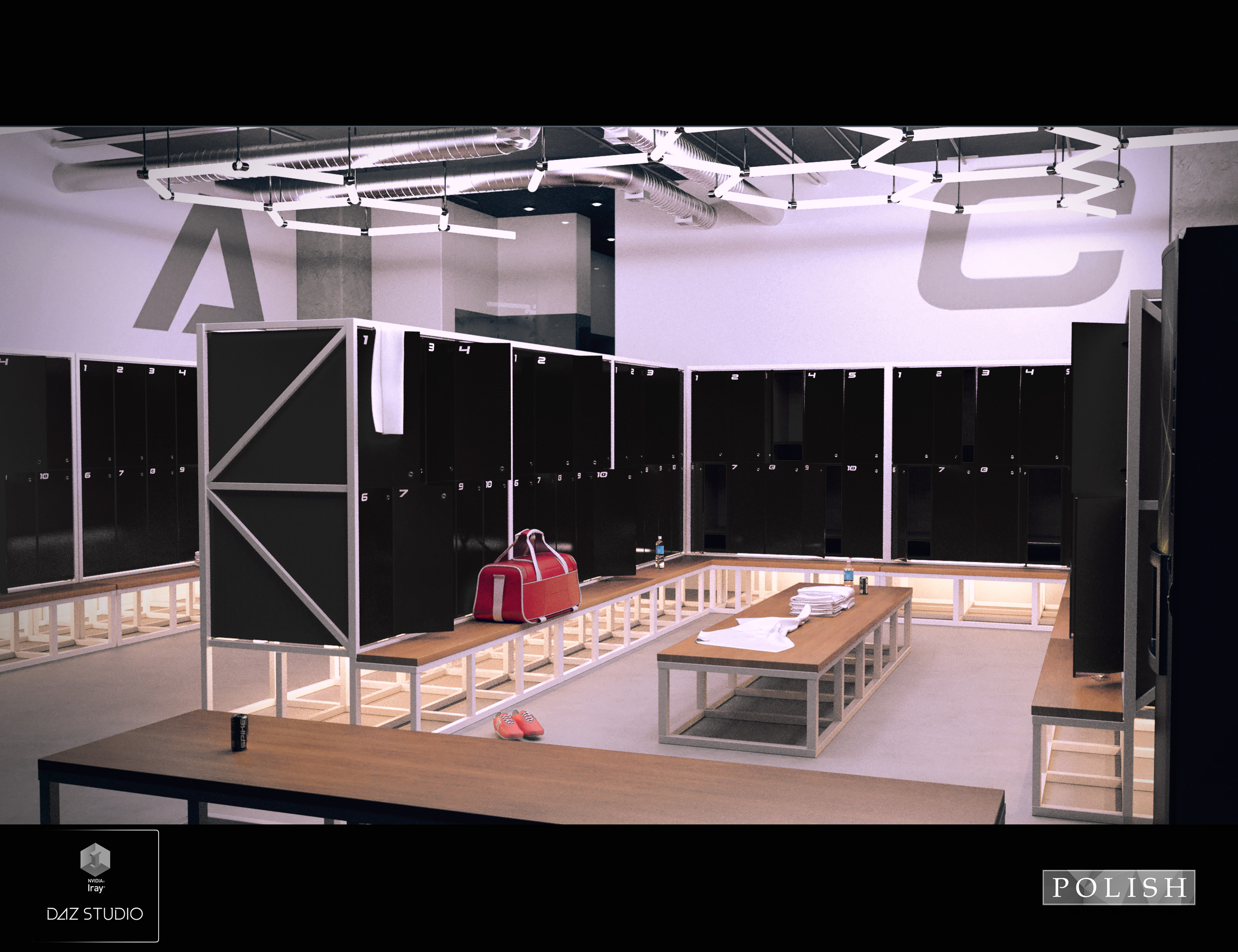 Fitness Club Locker Room by: Polish, 3D Models by Daz 3D
