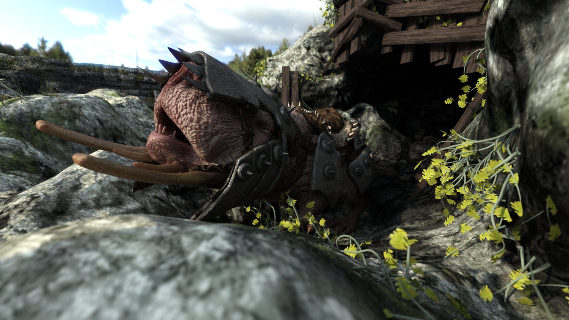 War Beast: Burrogen Cave Entry Scene Set by: Sixus1 Media, 3D Models by Daz 3D