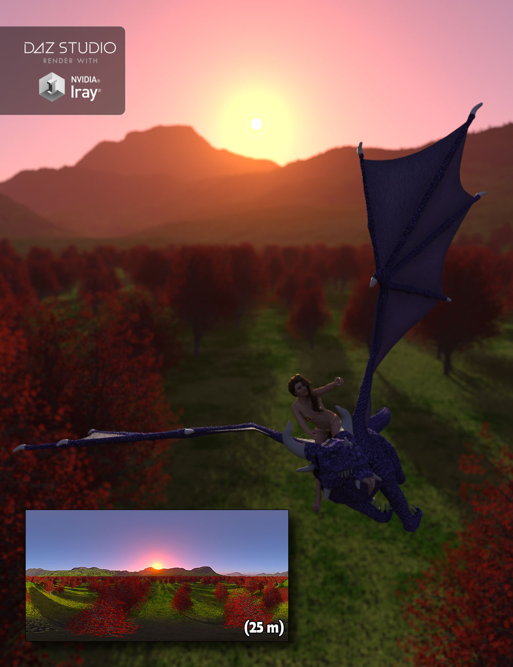 Fantasy IBL - Red Maple Forest HDRI by: Denki Gaka, 3D Models by Daz 3D