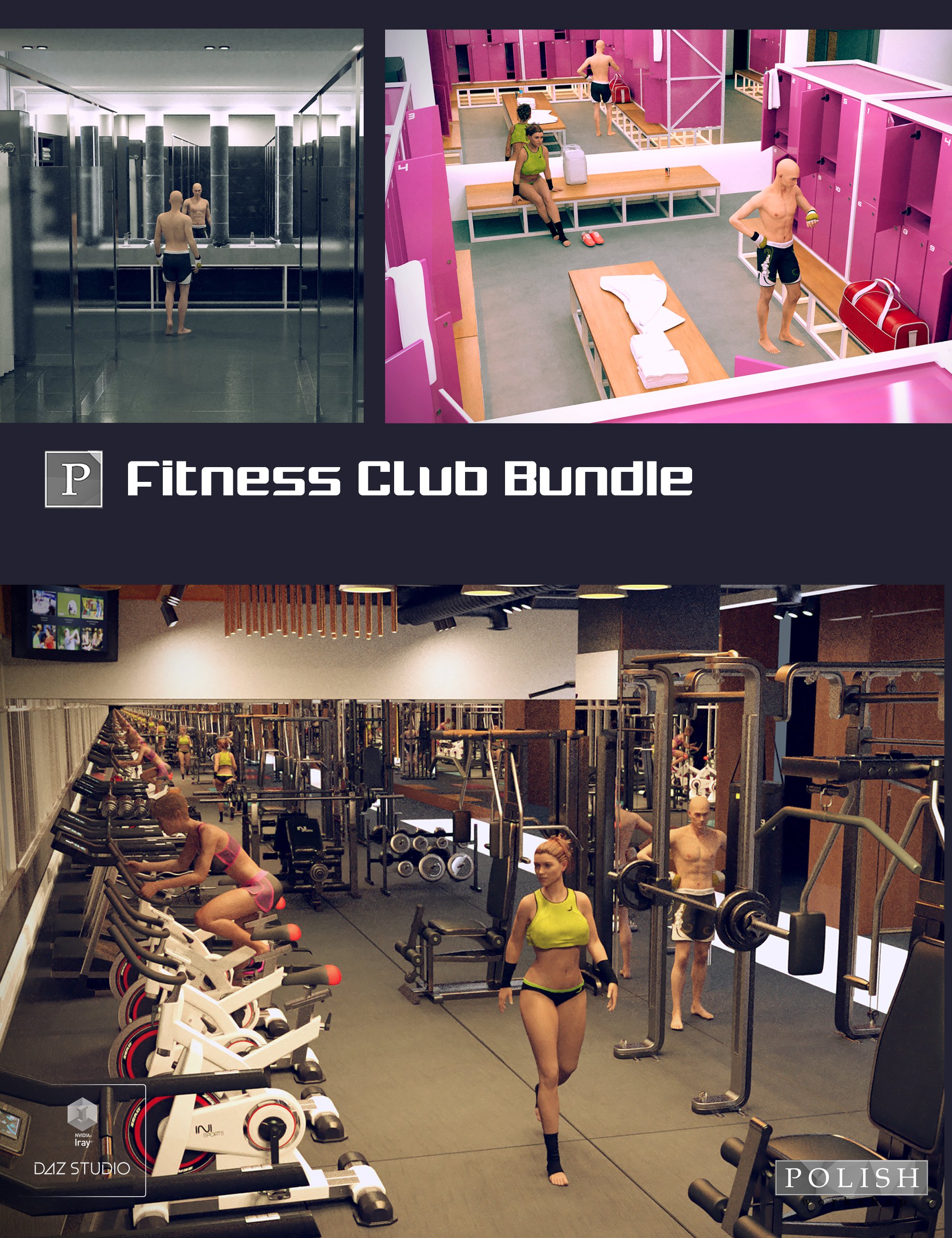 Fitness Club Bundle by: Polish, 3D Models by Daz 3D