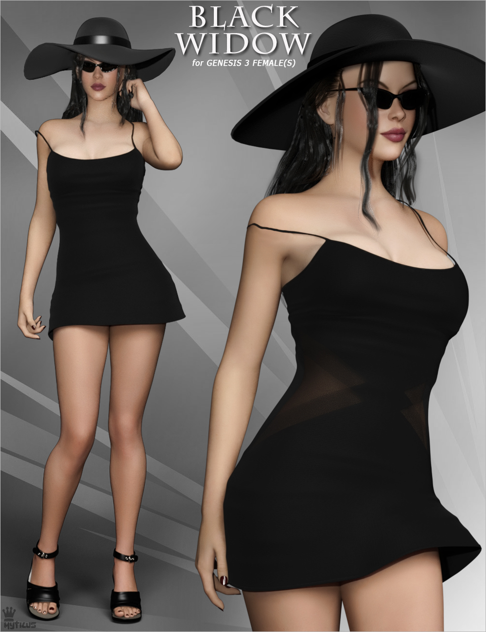 Black Widow Outfit for Genesis 3 Female(s) by: Mytilus, 3D Models by Daz 3D