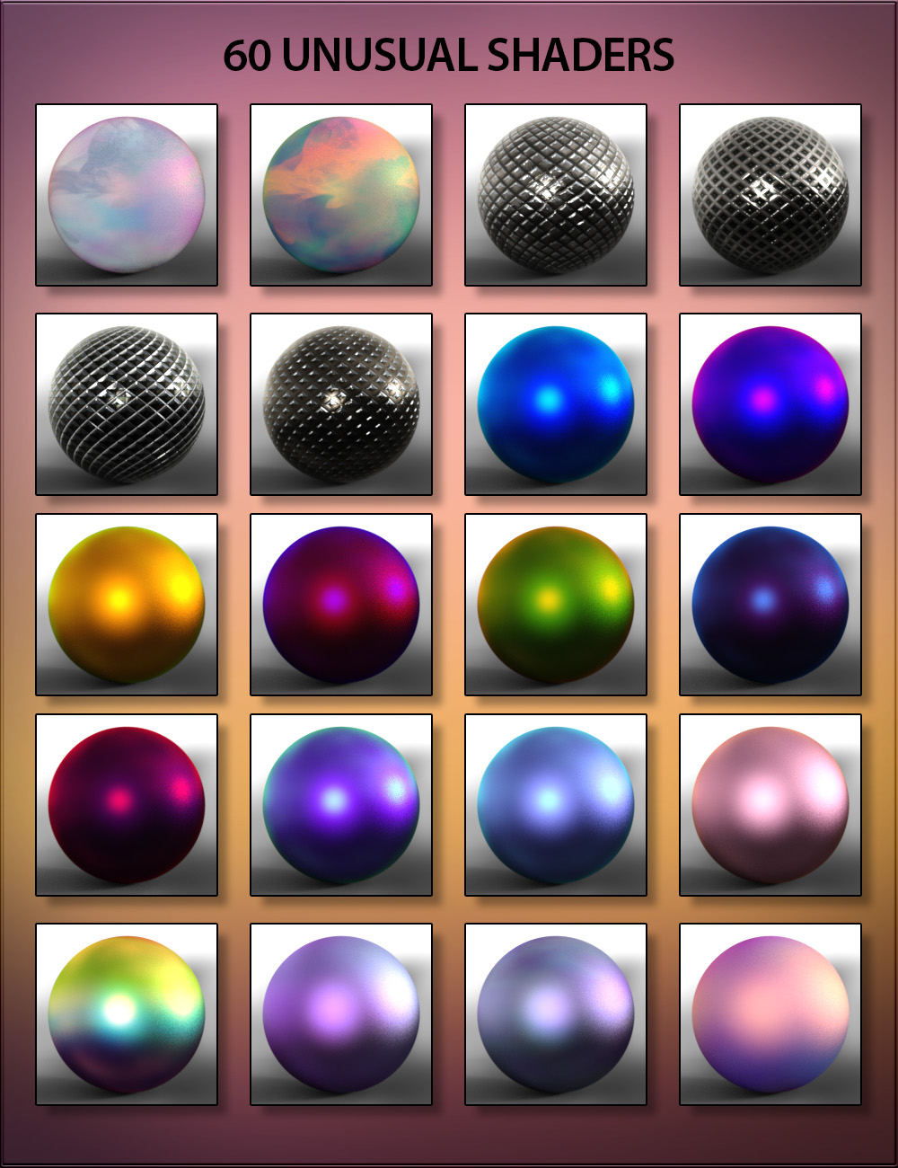 Unusual Shaders Vol 1 Unusual Shaders Vol 1 by: vyktohria, 3D Models by Daz 3D