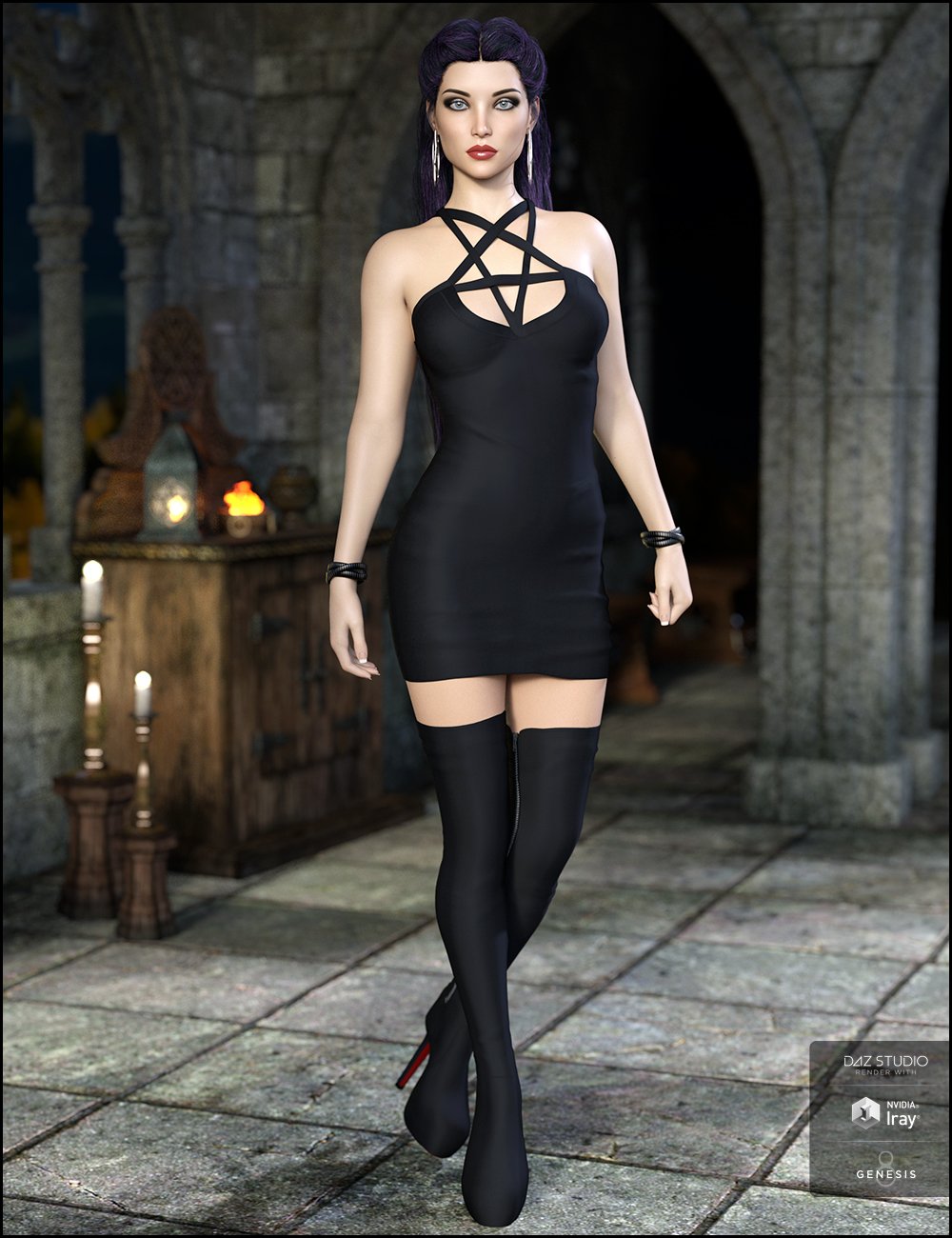 Lustrum Dress Outfit for Genesis 8 Female(s) by: JessaiiDemonicaEvilius, 3D Models by Daz 3D