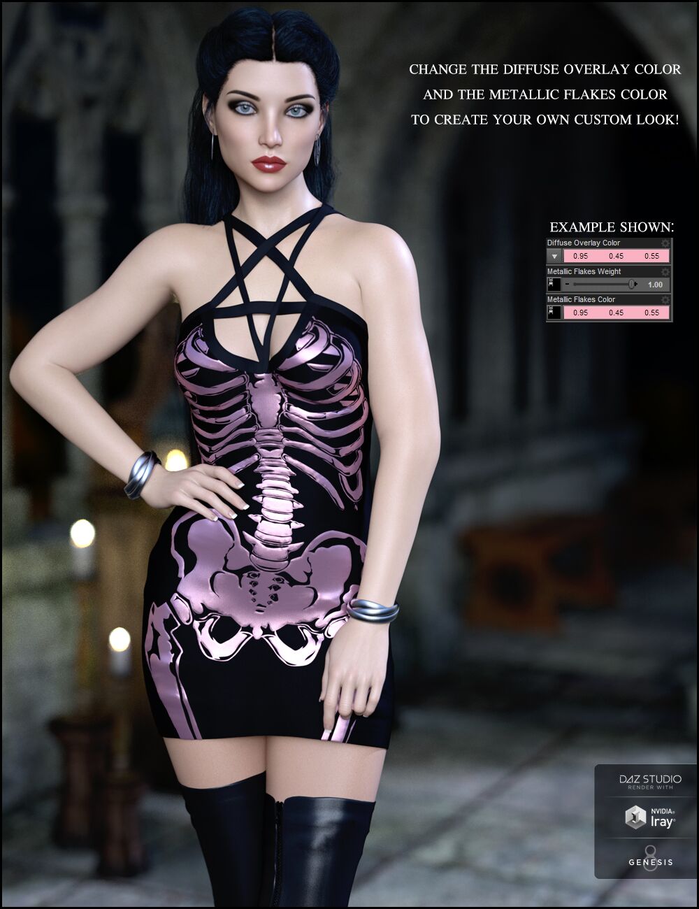 Lustrum Dress Outfit Textures by: JessaiiDemonicaEvilius, 3D Models by Daz 3D
