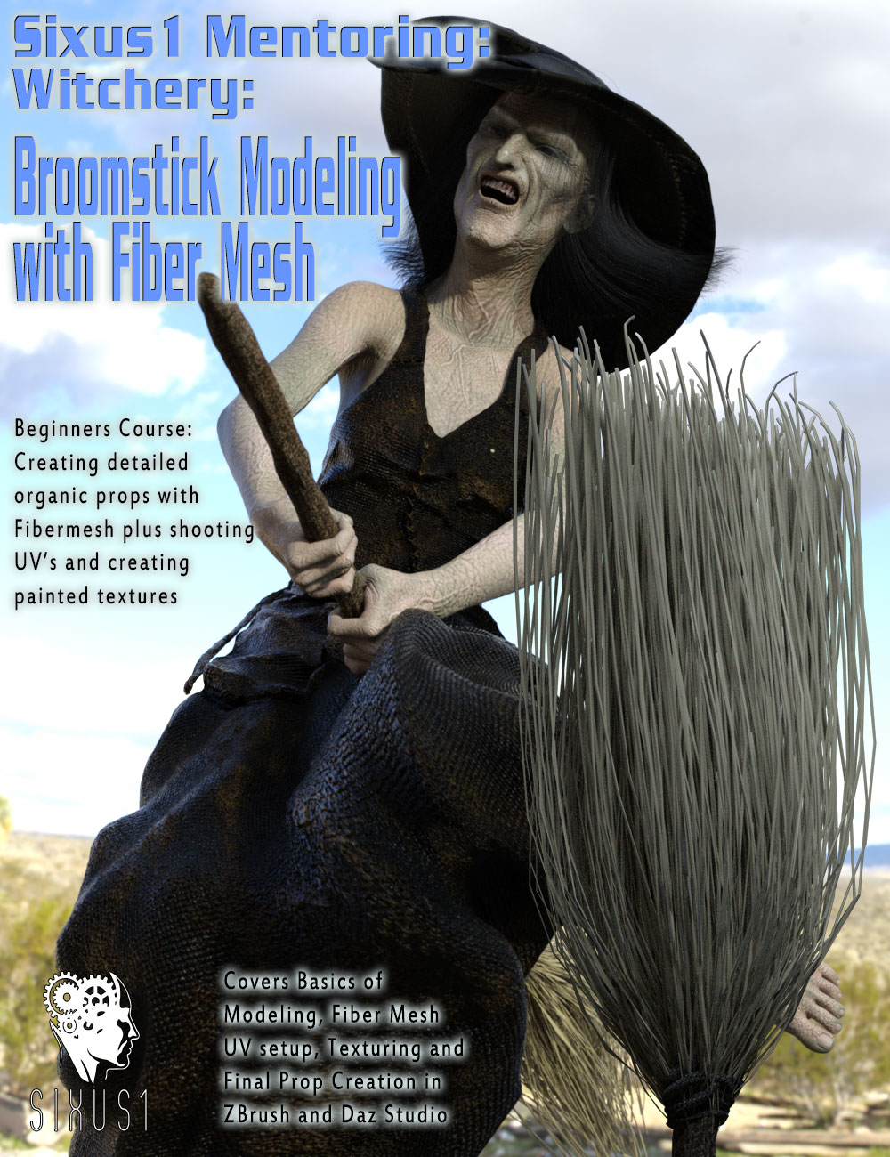 Sixus1 Mentoring - Witchery Pt3: Broomstick Prop Modeling Case Study by: Sixus1 MediaGreybro, 3D Models by Daz 3D