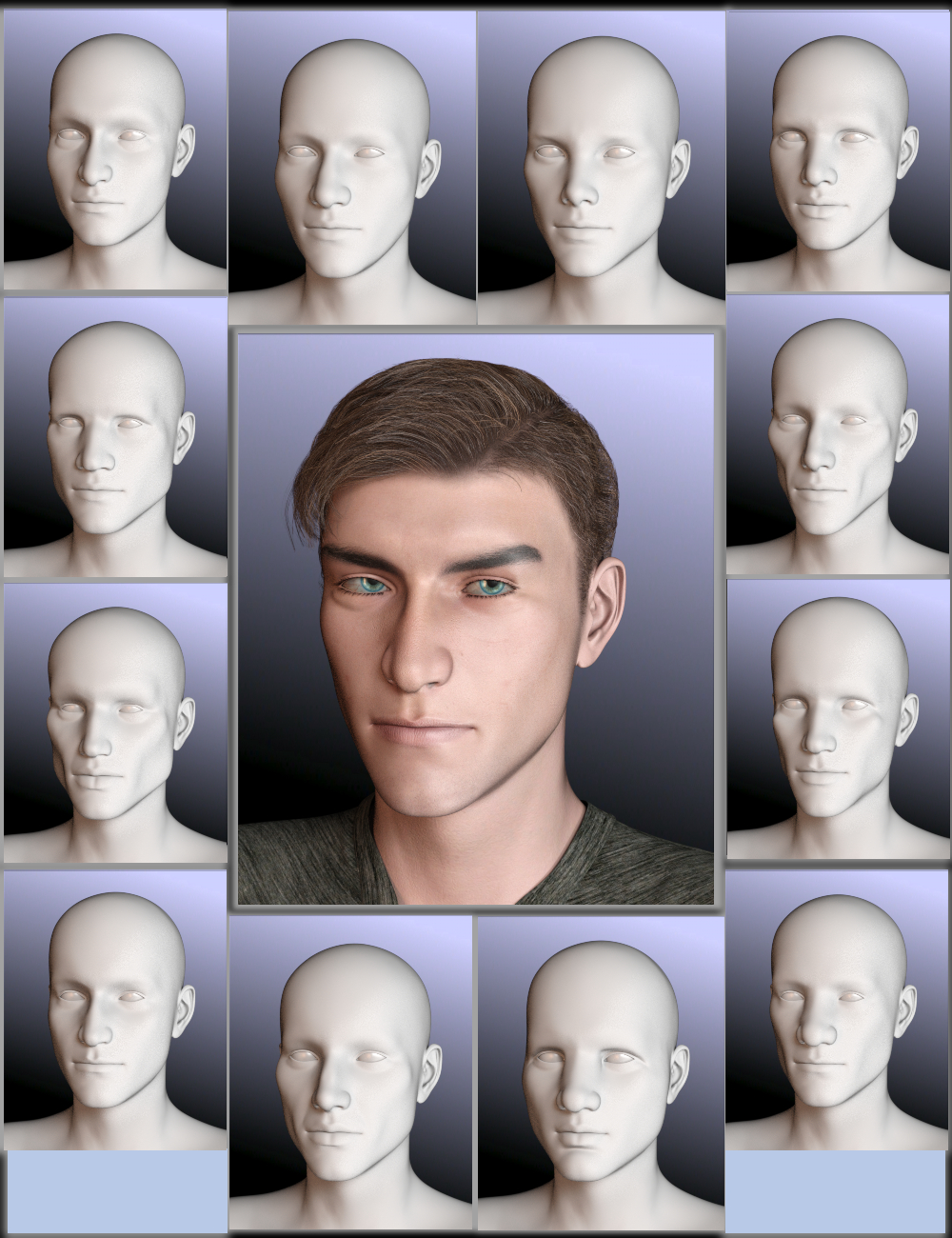 People of Earth: Faces of Europe Genesis 8 Male by: Sickleyield, 3D Models by Daz 3D