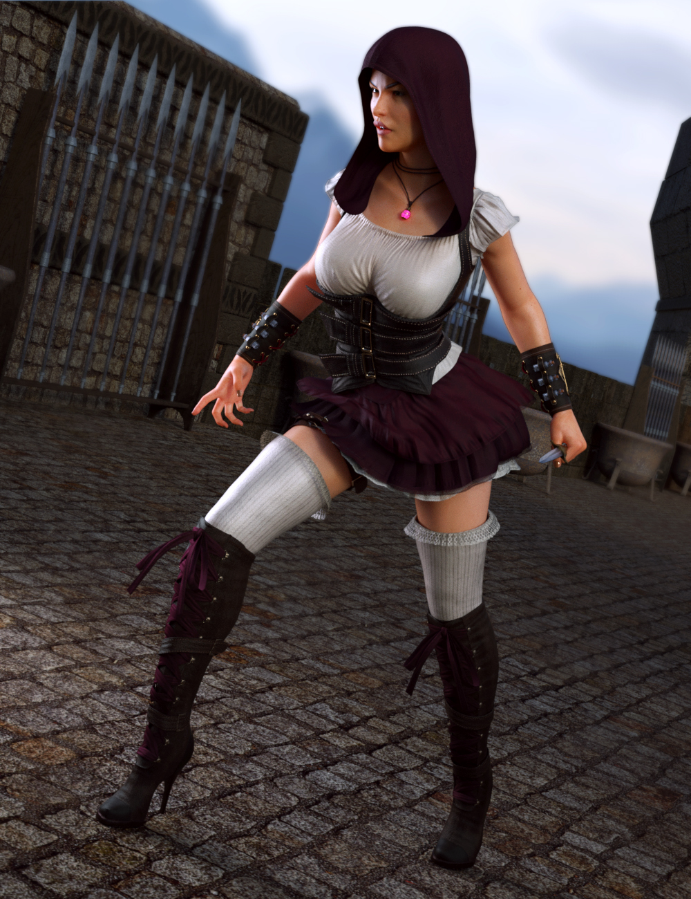 Venom Blade Fantasy Outfit for Genesis 8 Female(s) by: Val3dart, 3D Models by Daz 3D