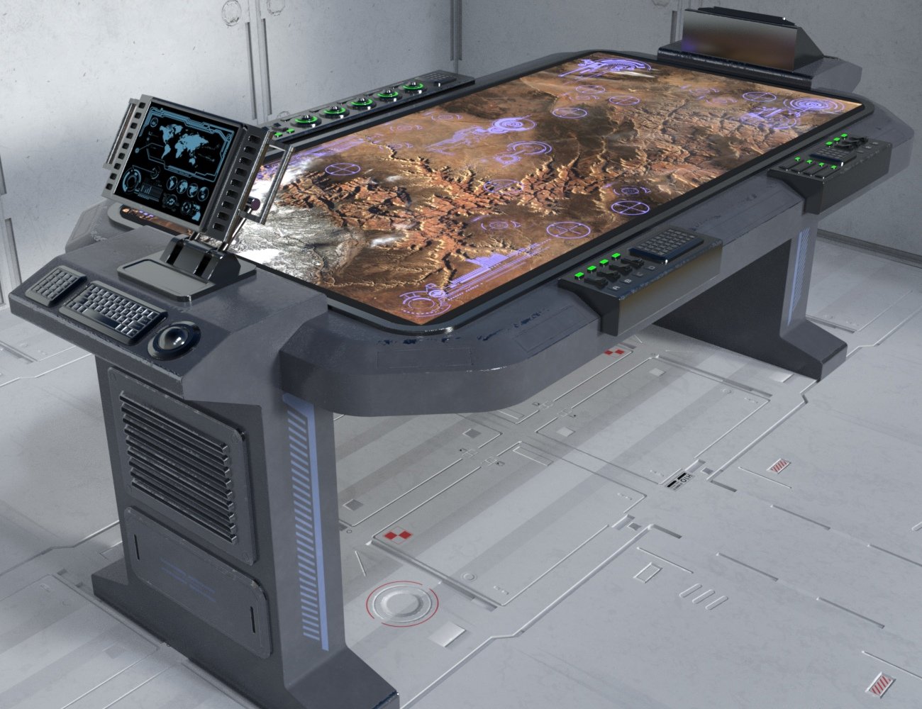 Sci-fi Tactical Table And Monitor by: Nightshift3D, 3D Models by Daz 3D