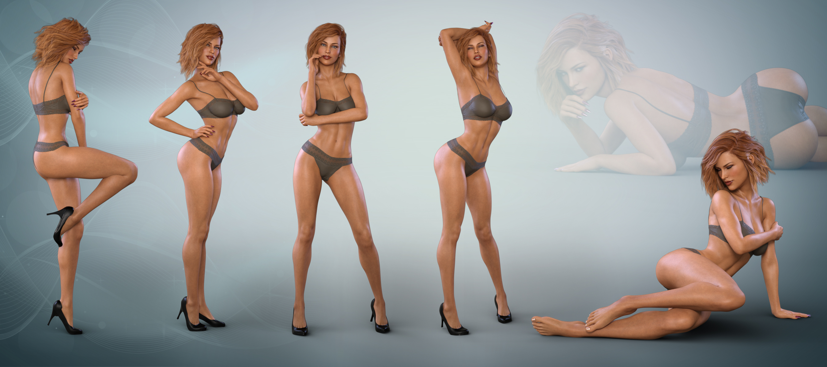 Z Eleganza - Poses and Partials for Genesis 3 & 8 Female by: Zeddicuss, 3D Models by Daz 3D