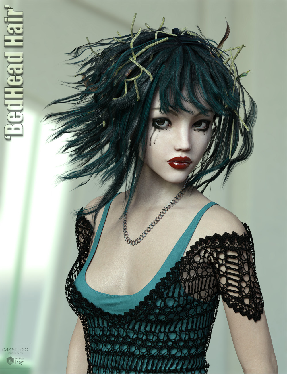 Bedhead Hair for Genesis 3 & 8 Female(s) by: ForbiddenWhispersFeralFey, 3D Models by Daz 3D