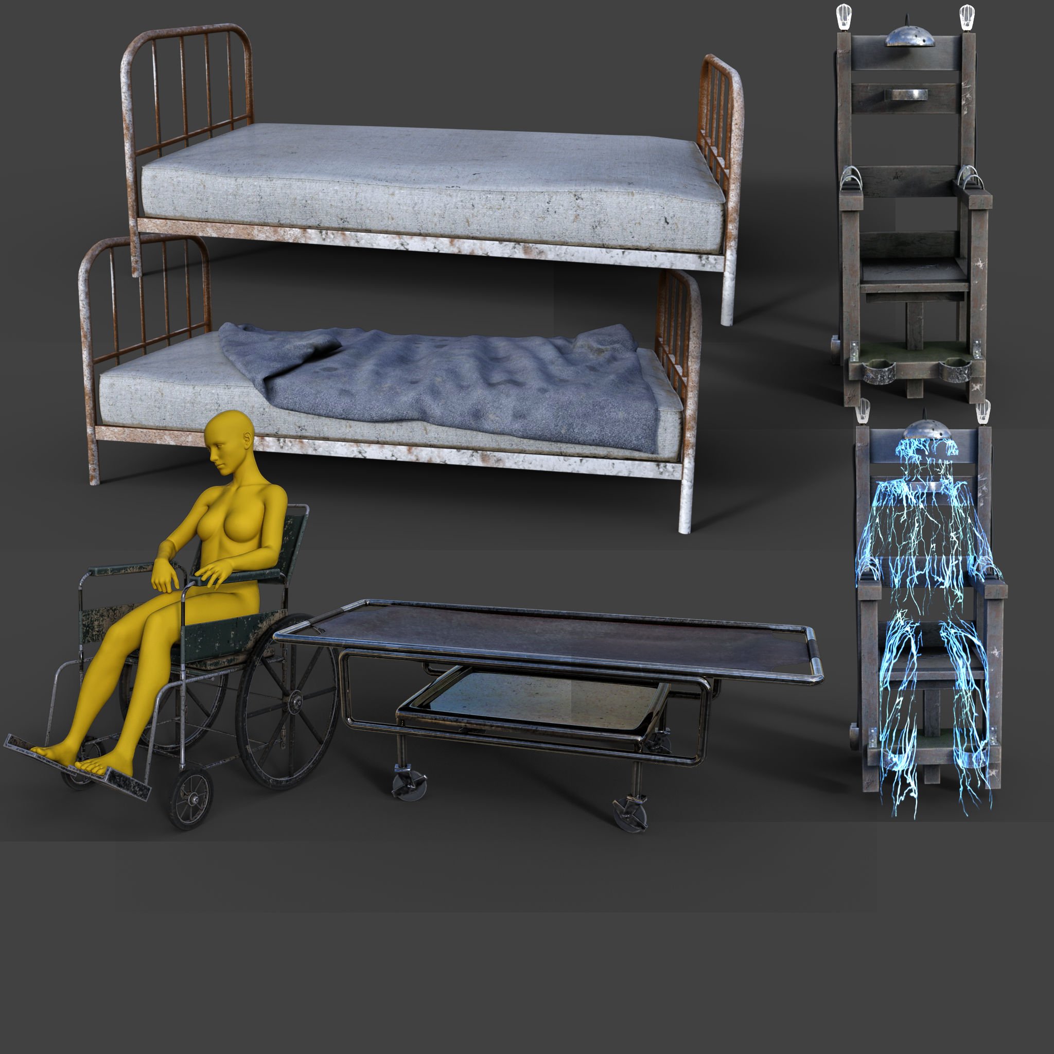FG Abandoned Mental Hospital by: Fugazi1968, 3D Models by Daz 3D