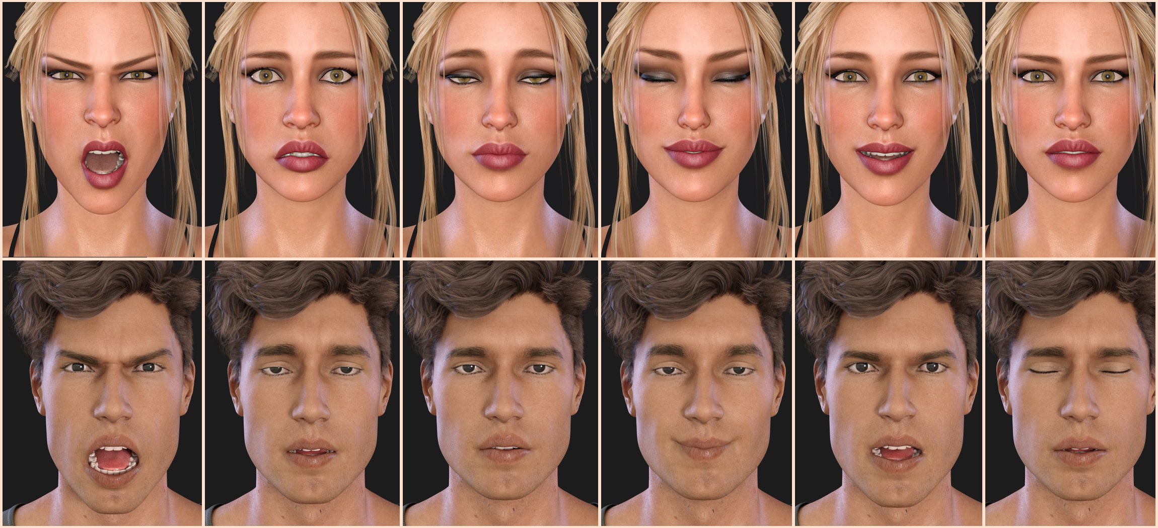Z Make Up and Break Up - Couple Poses and Expressions for Genesis 3 & 8 by: Zeddicuss, 3D Models by Daz 3D