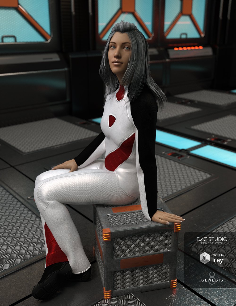 Space Explorer Uniform for Genesis 8 Female(s) by: Cichy3DShox-Design, 3D Models by Daz 3D
