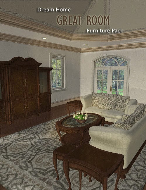 Dream Home: Great Room Furniture -- London by: , 3D Models by Daz 3D