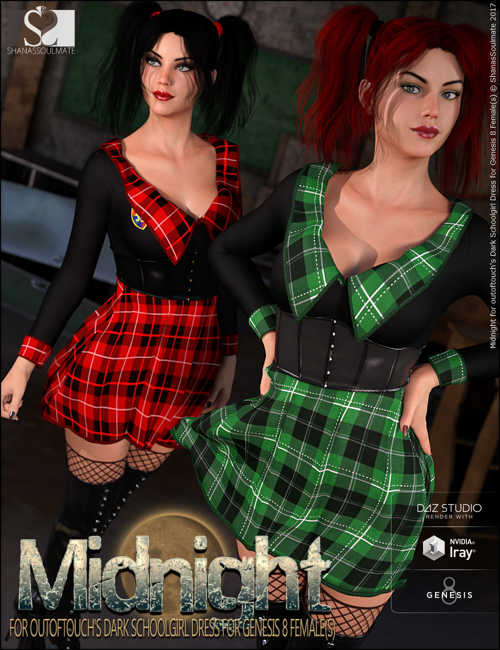 Dark Schoolgirl Dress Midnight Textures Dark Schoolgirl Dress Midnight Textures by: ShanasSoulmate, 3D Models by Daz 3D