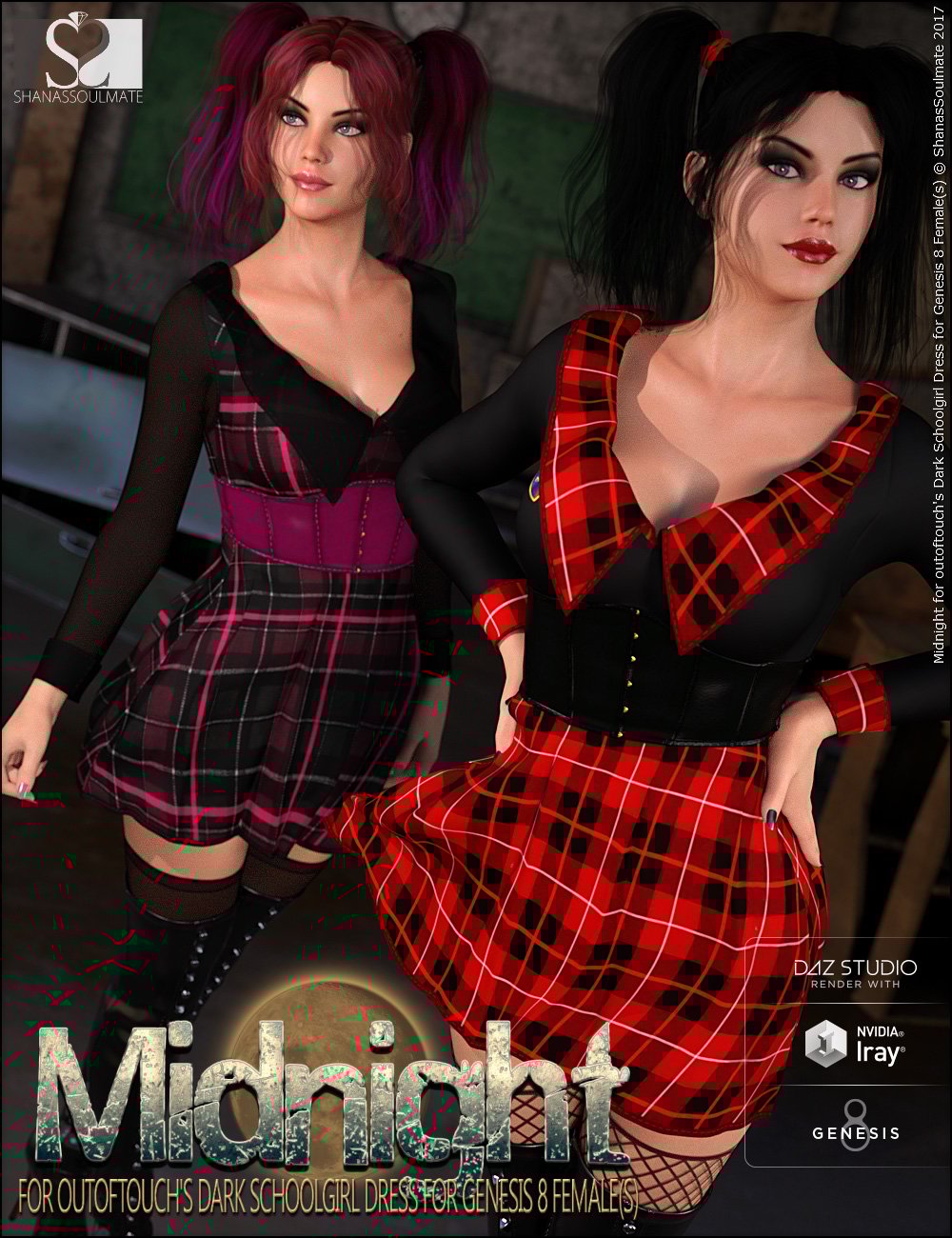 Dark Schoolgirl Dress Midnight Textures Dark Schoolgirl Dress Midnight Textures by: ShanasSoulmate, 3D Models by Daz 3D