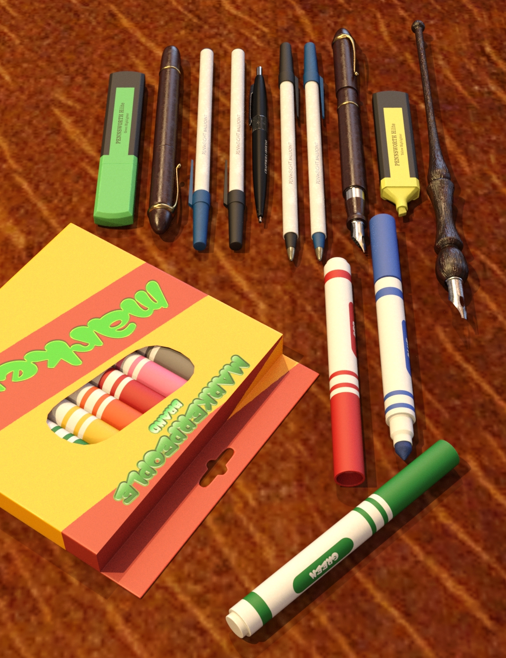 Pens and Markers by: Valandar, 3D Models by Daz 3D