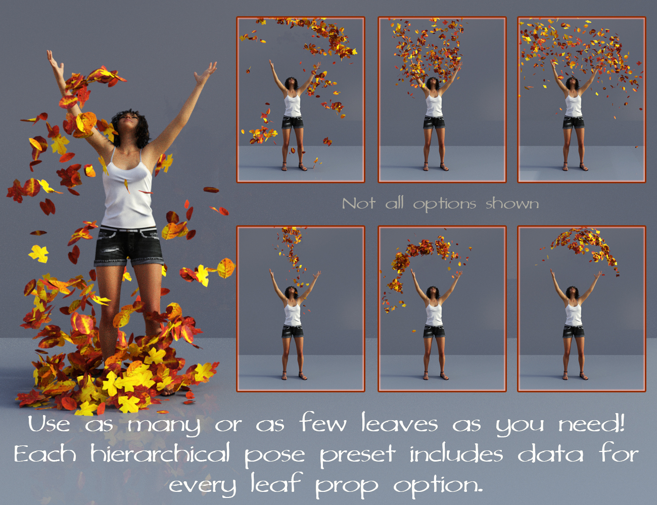 Autumnal Fun Poses for Genesis 8 Female by: FeralFey, 3D Models by Daz 3D