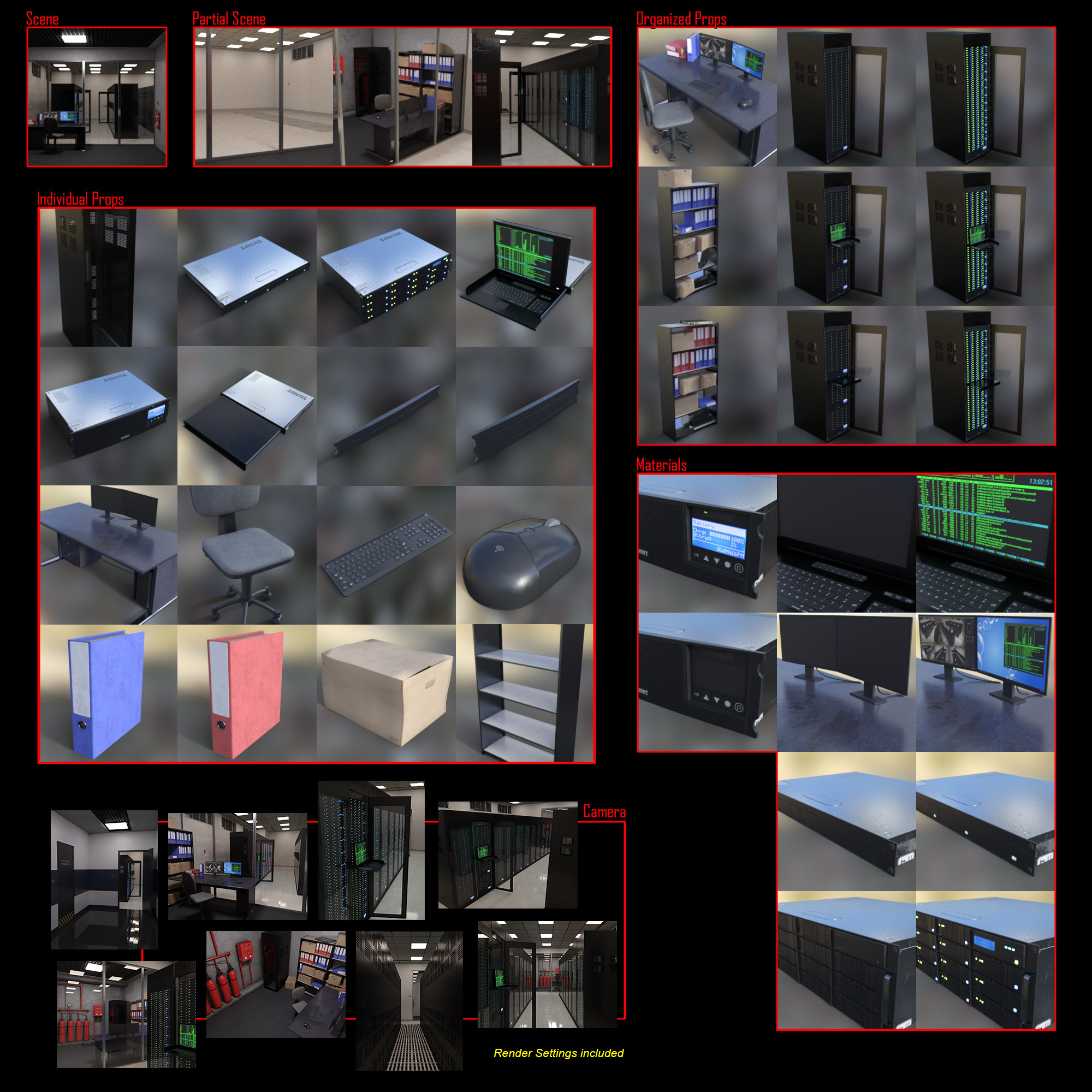 Server Room and Administrator Office by: ile-avalon, 3D Models by Daz 3D