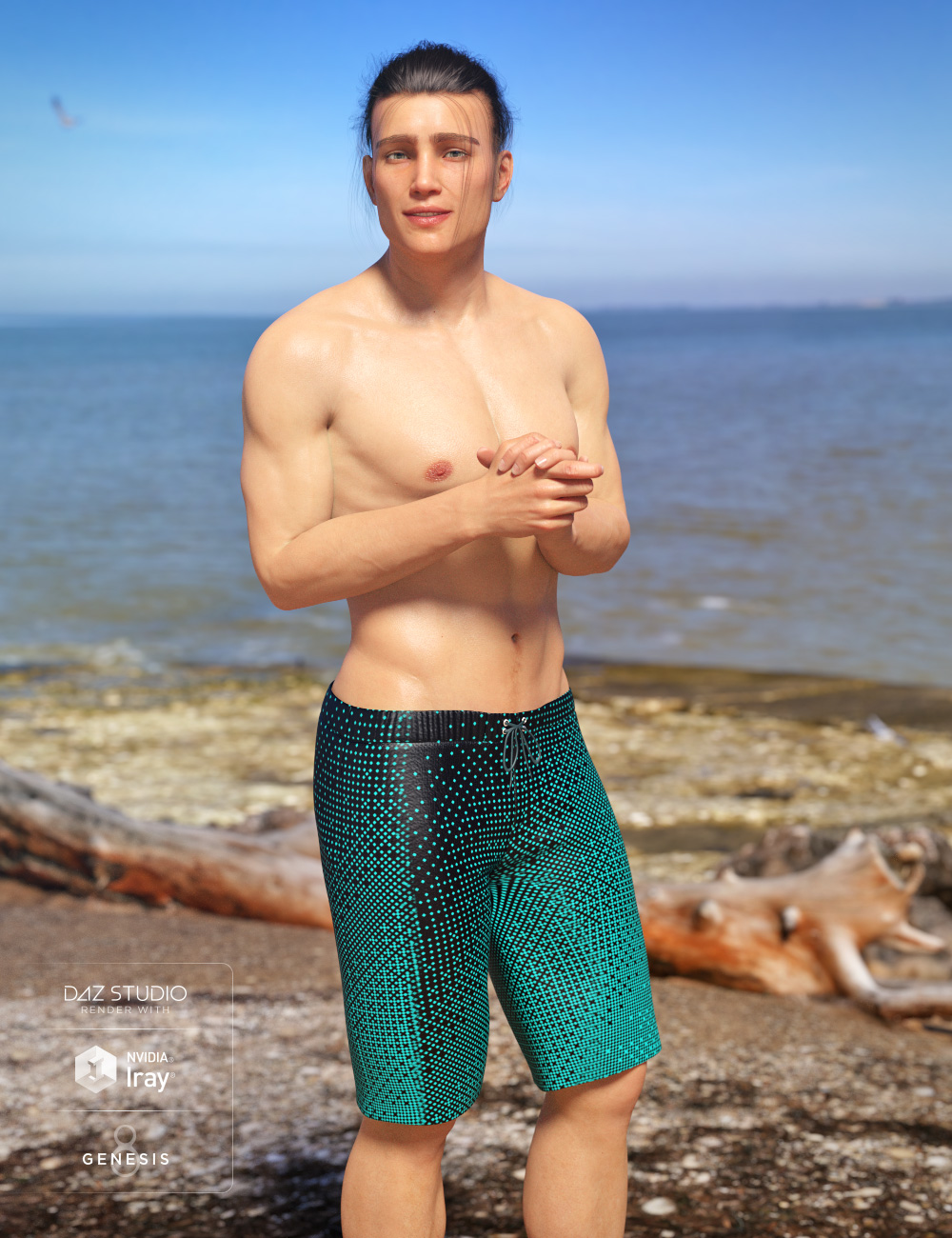 dForce Swim Shorts for Genesis 8 Male(s) by: Anna BenjaminNikisatez, 3D Models by Daz 3D