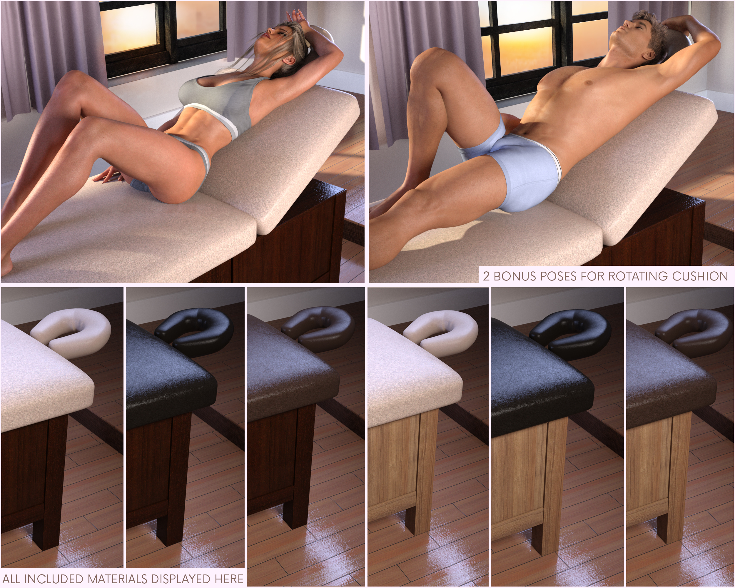 Z Massage Table - Prop and Poses for Genesis 3 & 8 by: Zeddicuss, 3D Models by Daz 3D