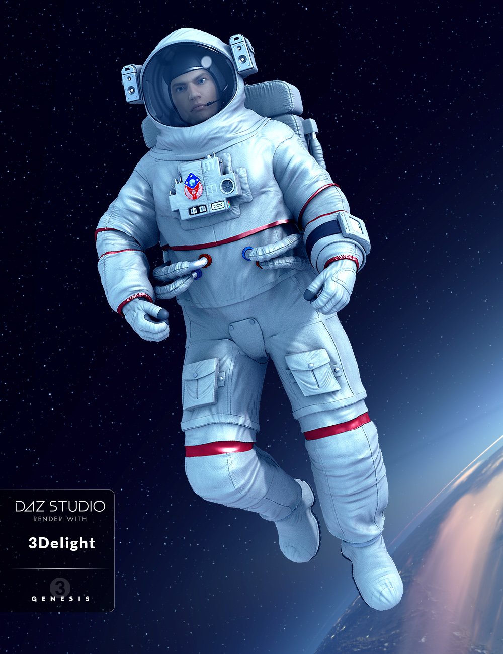Astronaut for Genesis 3 Male(s) by: midnight_stories, 3D Models by Daz 3D