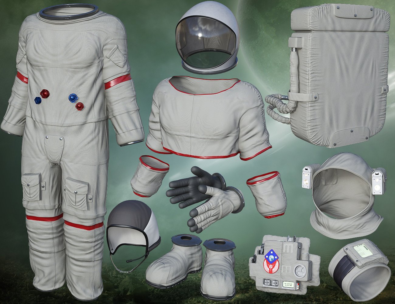 Astronaut for Genesis 3 Male(s) by: midnight_stories, 3D Models by Daz 3D