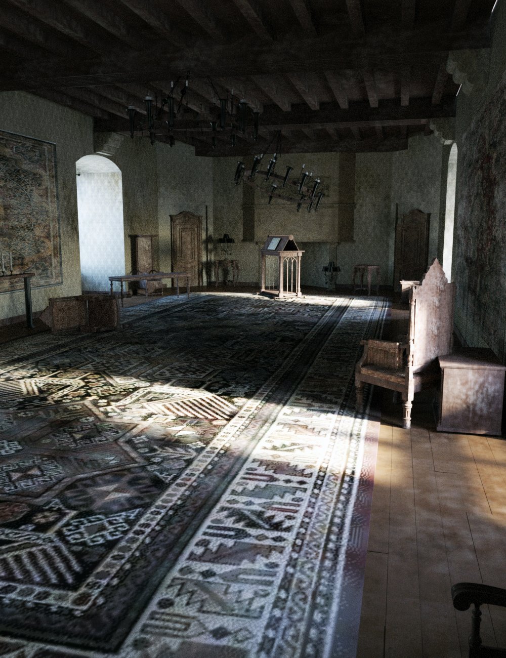 Knight Guest Hall Abandoned by: Tesla3dCorp, 3D Models by Daz 3D
