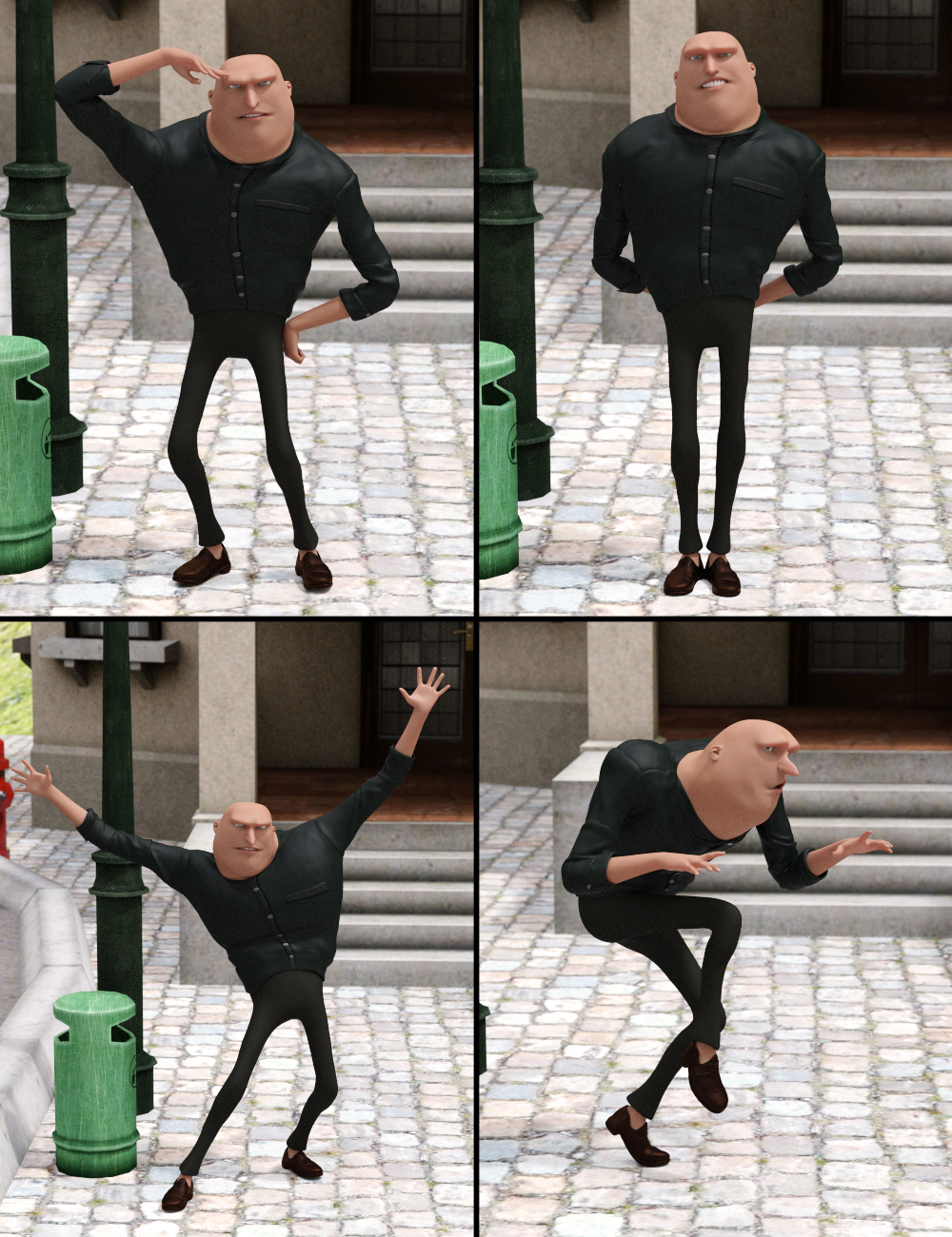 Multi-Man in Motion Poses by: FeralFey, 3D Models by Daz 3D