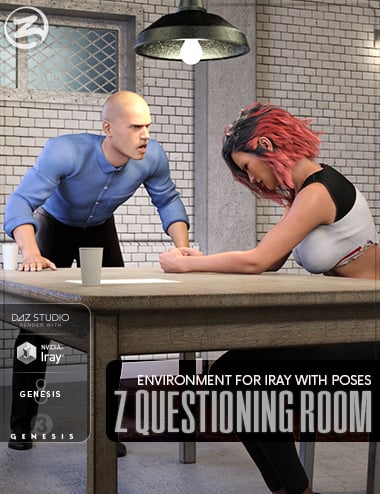 Z Questioning Room Environment with Poses for Genesis 3 & 8 by: Zeddicuss, 3D Models by Daz 3D