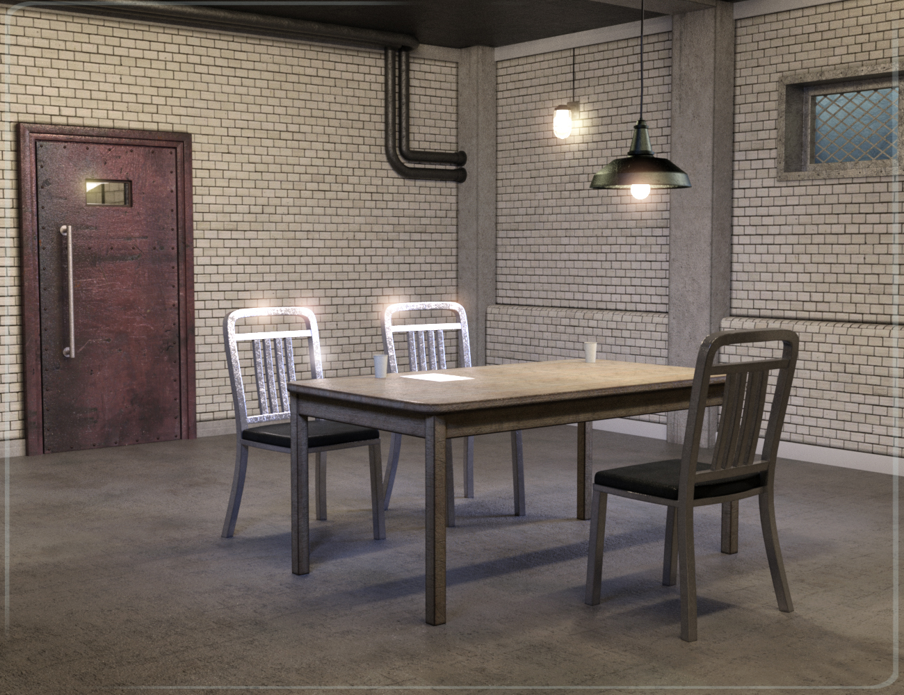 Z Questioning Room Environment with Poses for Genesis 3 & 8 by: Zeddicuss, 3D Models by Daz 3D