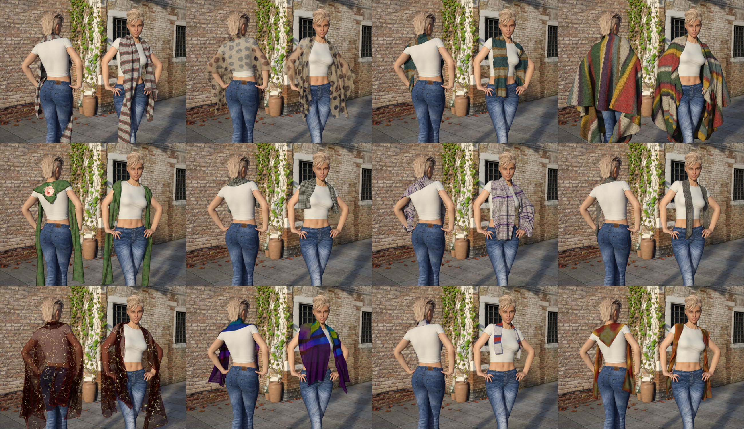 IDG dForce Dynamics - Scarves and Shawls IDG dForce Dynamics - Scarves and Shawls by: IDG DesignsDestinysGardenInaneGlory, 3D Models by Daz 3D