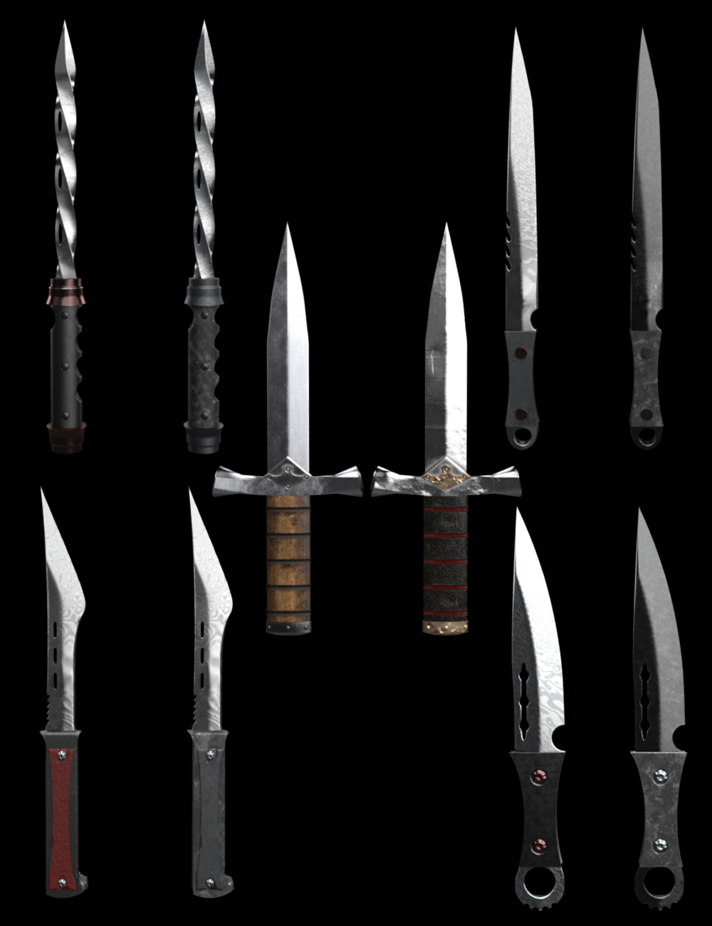 Black Market Blades: Silent Death Props and Poses for Genesis 8 Female(s) by: DelionSkyewolf, 3D Models by Daz 3D